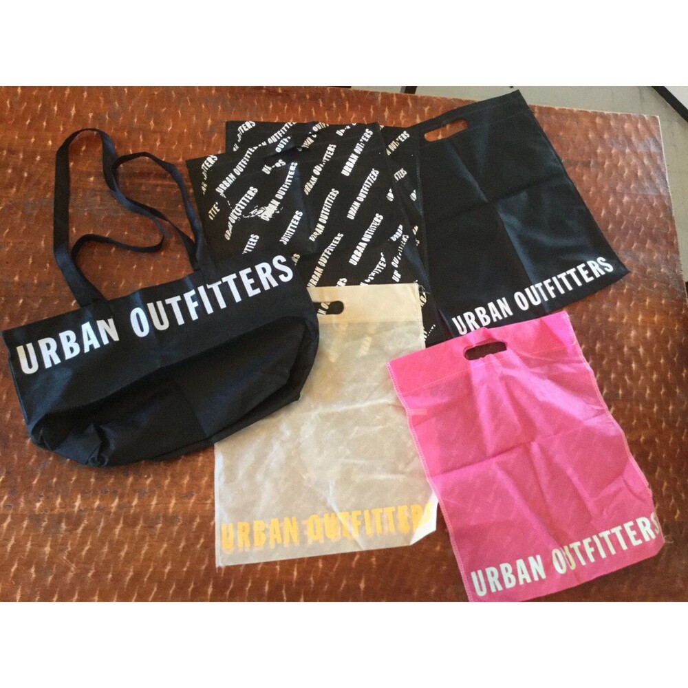 Lot of 6 Urban Outfitters Eco Friendly Logo Shopping Tote Bags